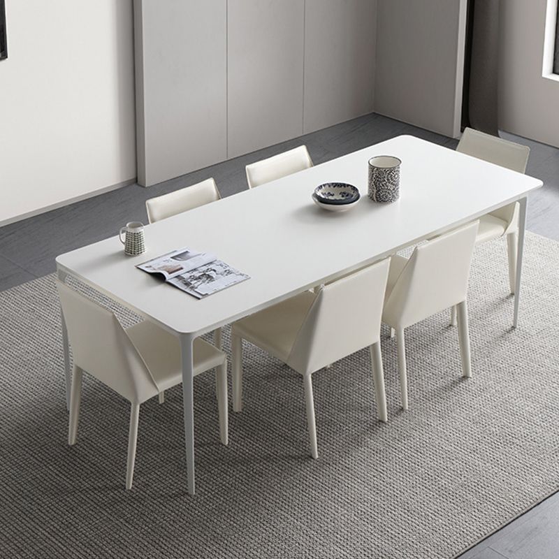 Modern Style 1/2/4/5/6/7 Pieces Dining Chairs Set Rectangle Stone Furniture in White
