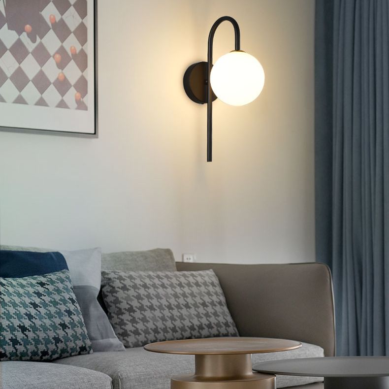 Iluminación de pared de cuello de vidrio de vidrio Lucinación de pared de estilo nórdico lámpara de luz para dormitorio para dormitorio
