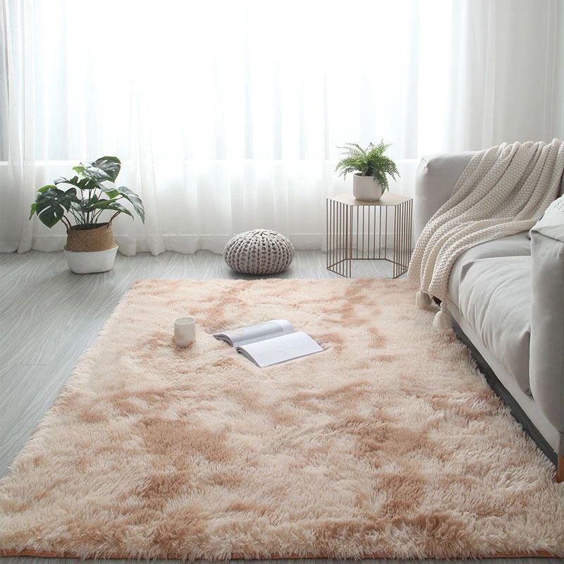 Grey Casual Indoor Rug Polyester Tie-Dye Rug Non-Slip Backing Rug Home Decor