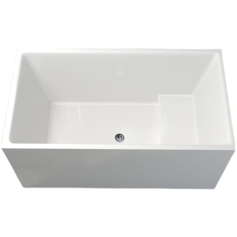 White Modern Bathtub Freestanding Acrylic Soaking Rectangular Bath