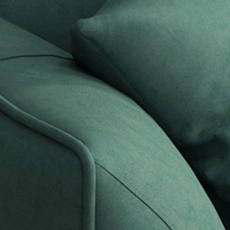 Fabric Sofa Contemporary Tuxedo Arm Apartment Seating in Dark Green