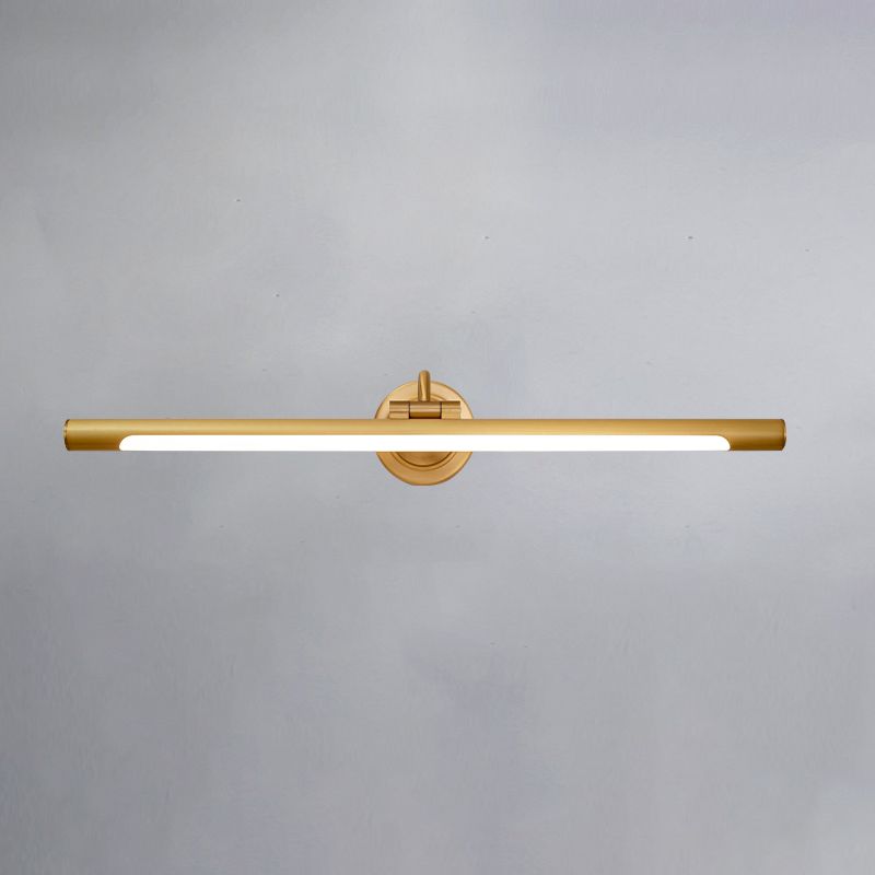 Sconcetto muro di tonalità lineare a 1 luce moderna moderna illuminazione da parete specchio in stile semplice in ottone