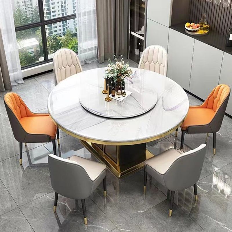Sintered Stone Dining Table Convertible Pedestal Dining Table for Kitchen