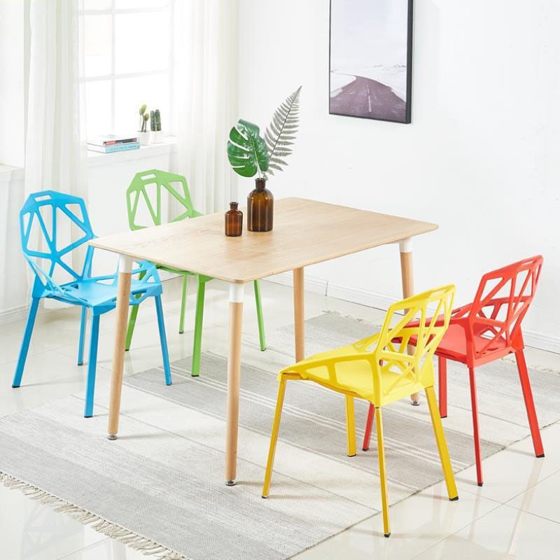 Sillas apilables de estilo moderno, sillones de cocina con patas de plástico
