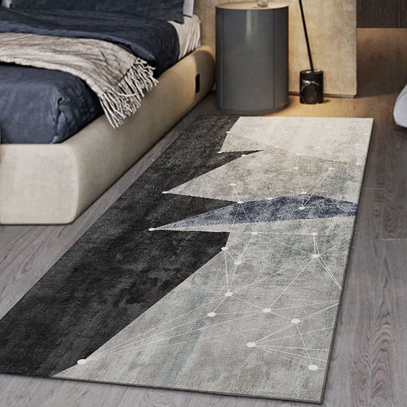 Grijs geometrisch patroon tapijt Modern polyester gebied Tapijt niet-slip ruggebied tapijt voor woonkamer