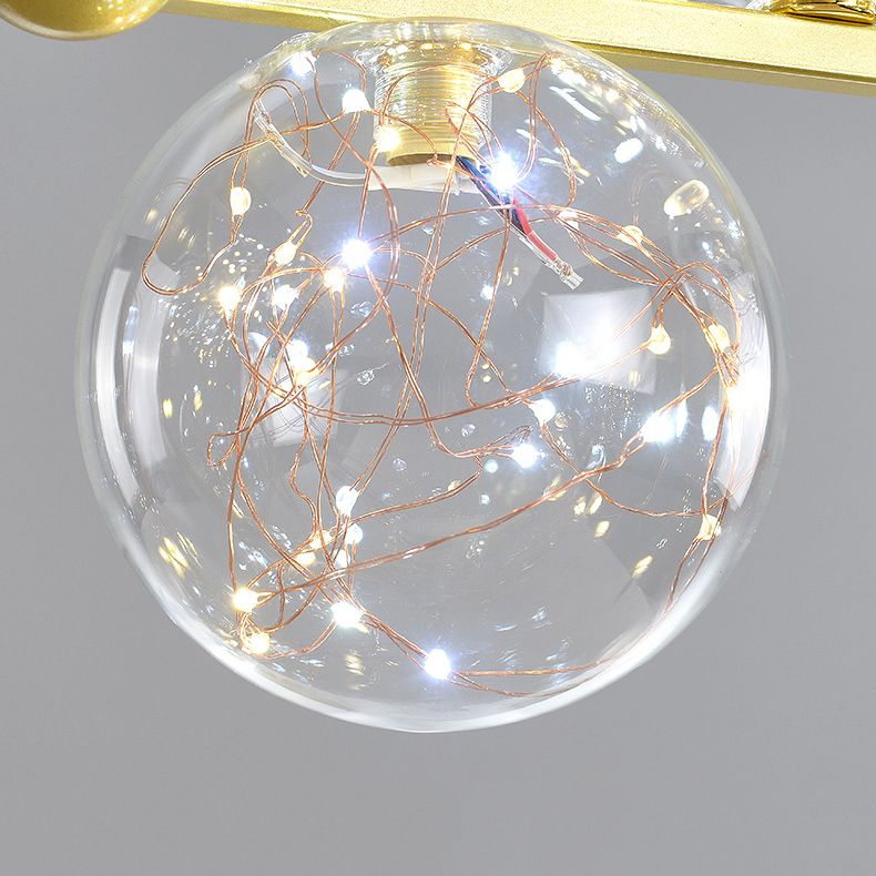 Glass Globe Island Pendant Modern 8-Lights Island Lighting for Dining Room