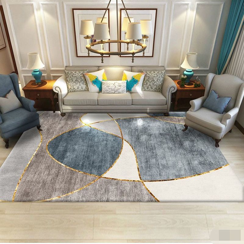 Luxury Area Carpet Funky Washable Area Rug Polyester Stain Resistant Carpet for Home Decor