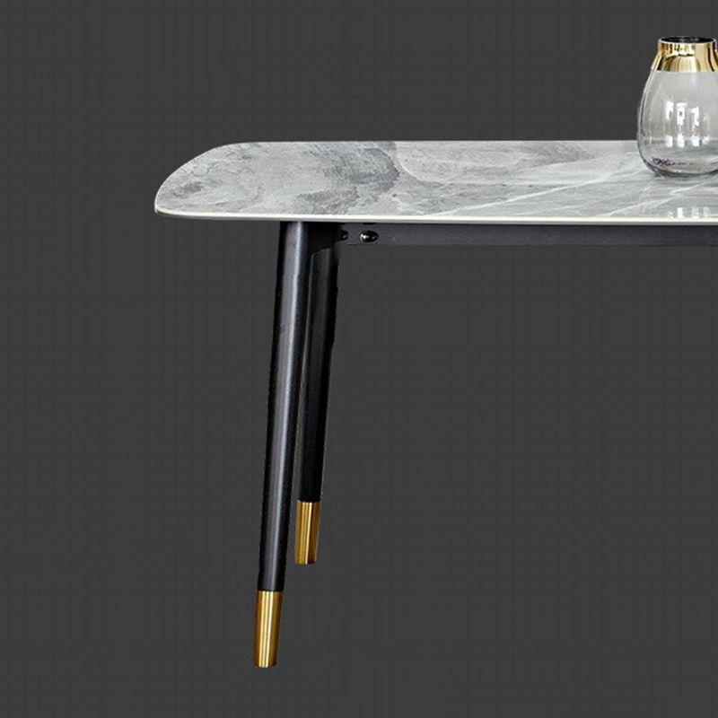 Nordic 1/4/5/7 Pieces Furniture Rectangle Stone Dining Table Set in Gray