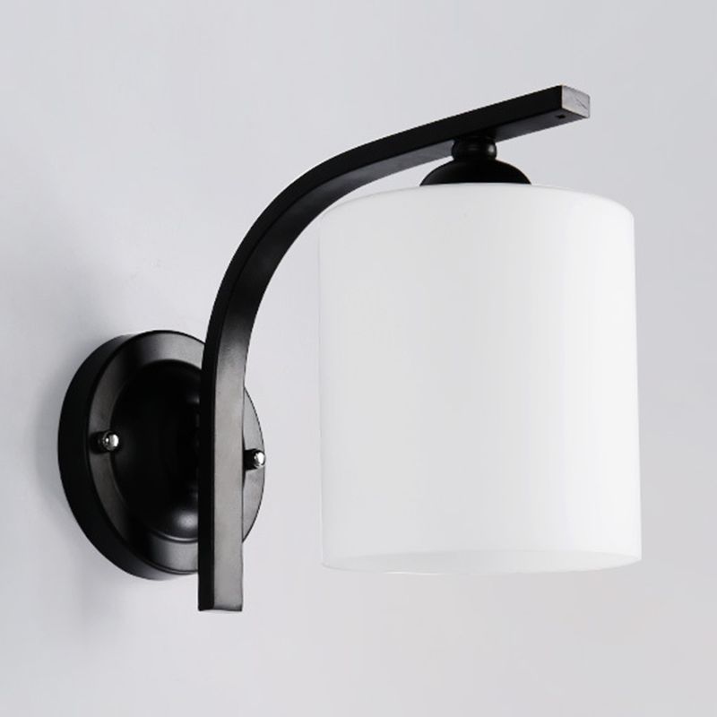 Contemporary Vanity Lamp Cylinder Glass Wall Light Fixture for Bathroom