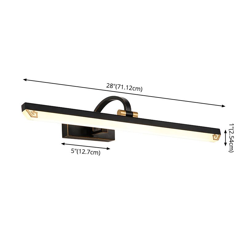 Vintage Simplicity Rectangle Vanity Light Fixture Acrylic Wall Lighting Fixtures for Bathroom