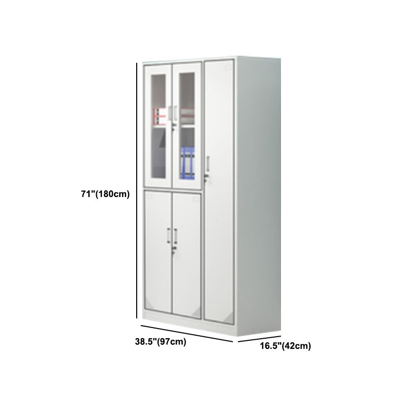 Contemporary Steel Storage Cabinet Hinged Wardrobe Armoire for Home