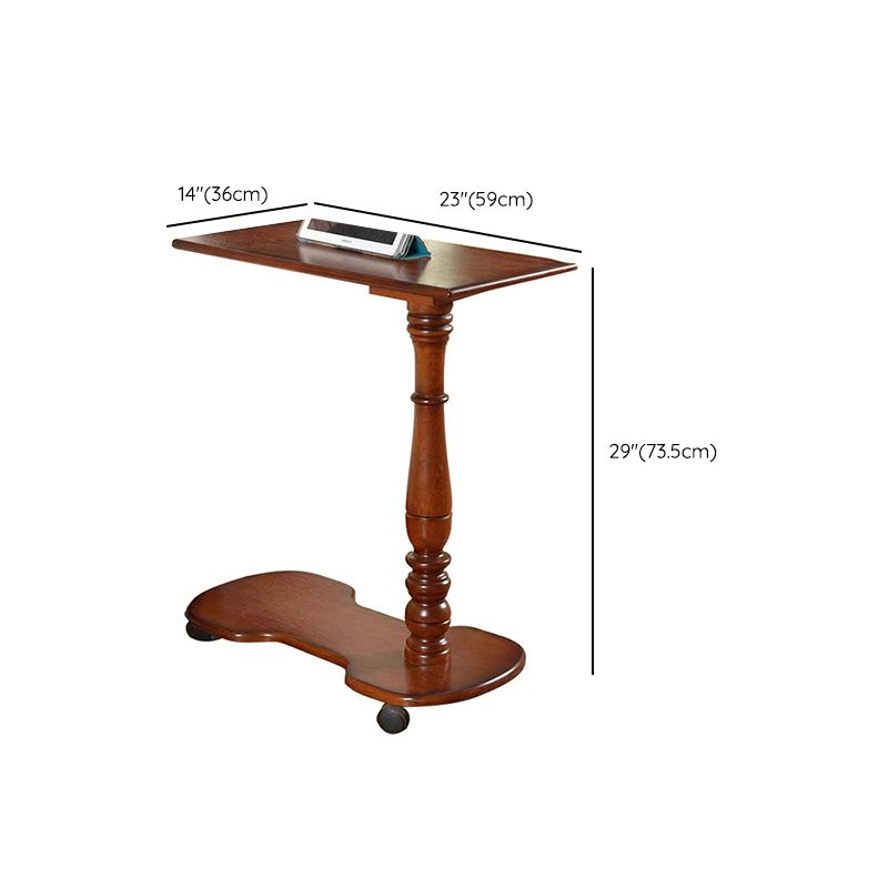 Brown Removable Coffee or End Table in Solid Wood French Country