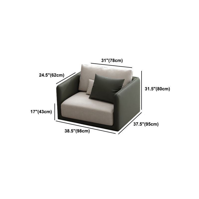 Faux Leather Sofa Sofa 37.40" D x 31.49" H Square Arm Sofa for Living Room