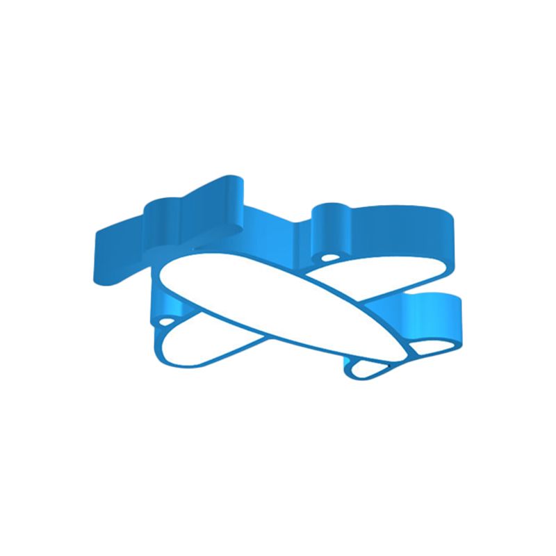 Cartoon integrierte LED Deckenlampe Rot/Rosa/Blau Flugzeug Flush montiert Licht mit Acryl Schatten