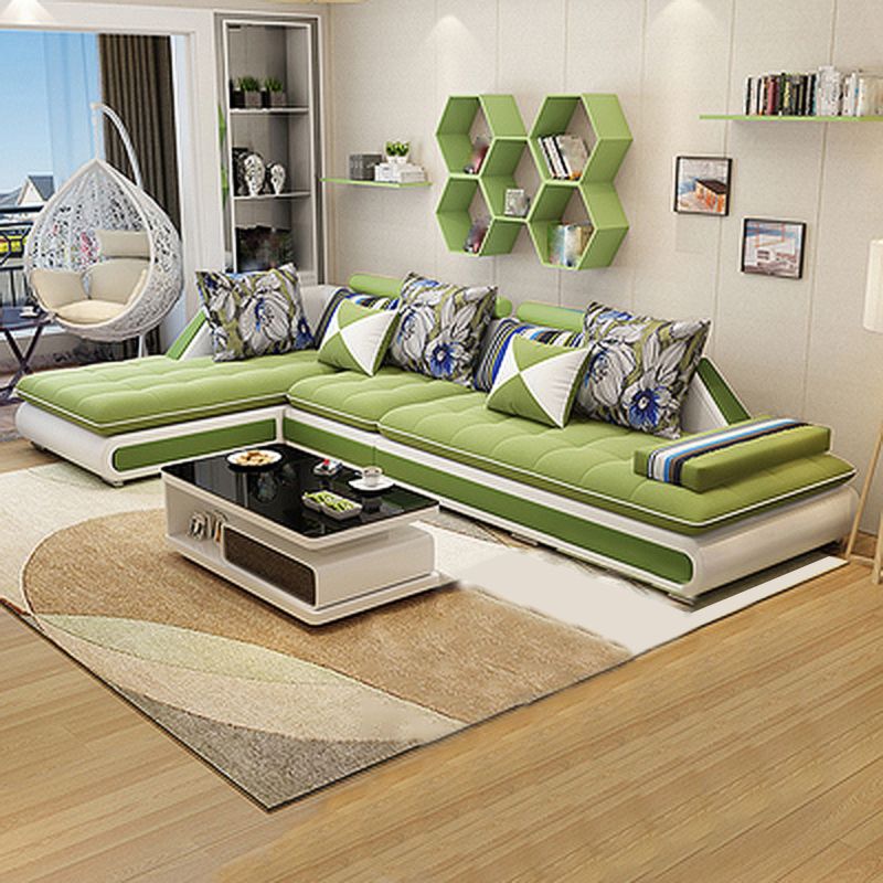 129.13 Inches Long Velvet Sectional Modern Sectional for Living Room