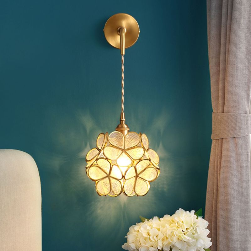Post Modern 1 - Light Wall Sconce Solid Brass and Glass Wall Lighting Fixture in Gold