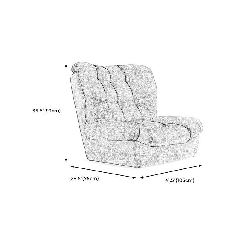 Modern High Back Armless Chair, Fabric Upholstered Biscuit Accent Chair