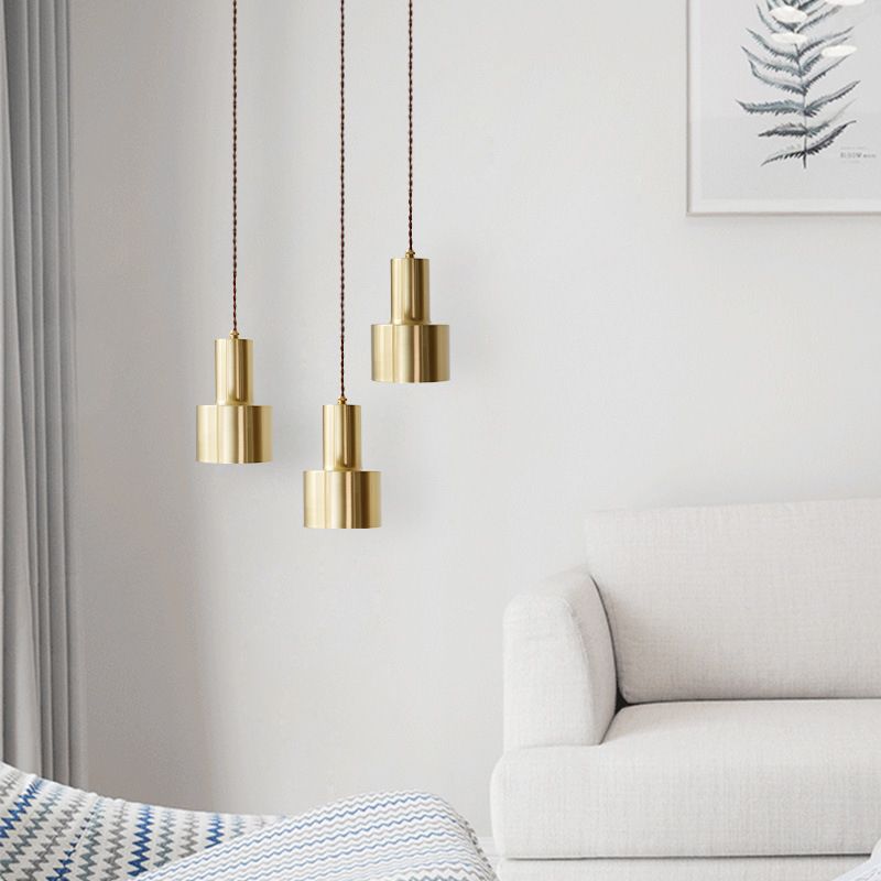 Gouden granaatvormige ophangingverlichting Minimalistisch een enkele metalen hanger plafondlicht voor woonkamer