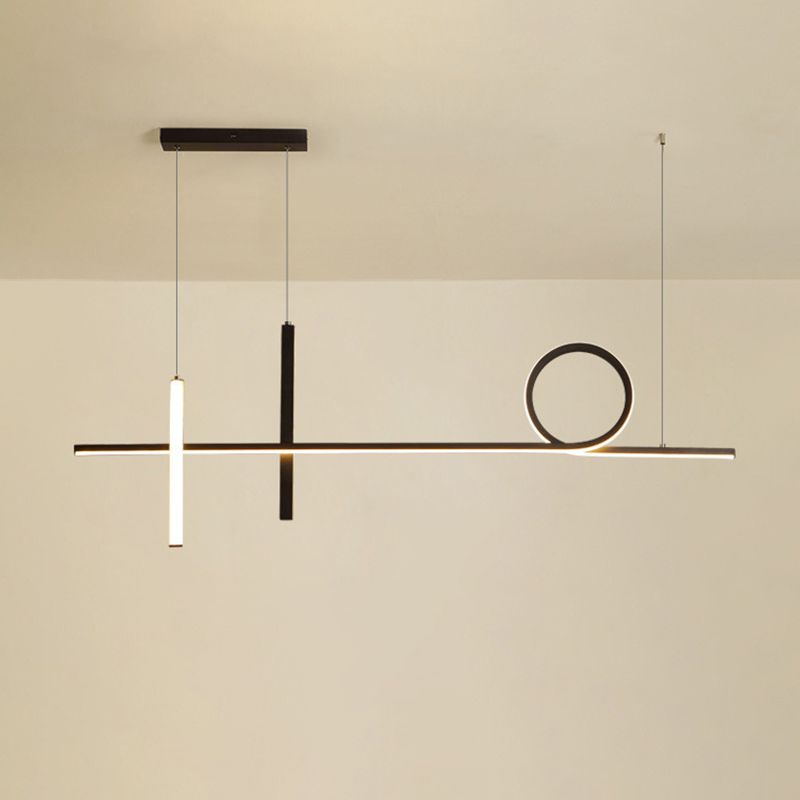 Simplicity Contemporary Island Lights Acrylic Shade Geometry Hanging Light for Dining Room