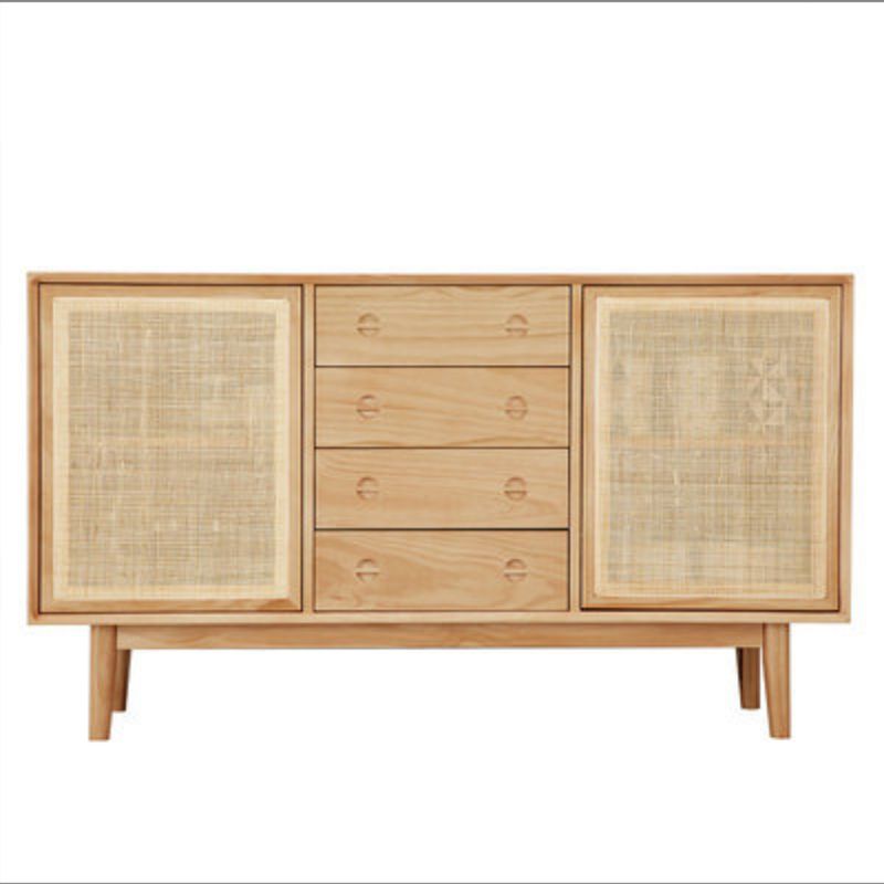 Contemporary Cabinet Solid Wood With Doors 4 - Drawer Accent Cabinet
