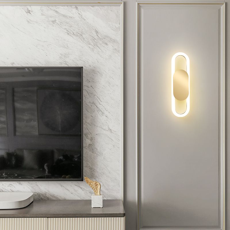 Modern Luxury Style Circular Sconce Light Fixtures Metal Wall Lighting Ideas for Bedroom