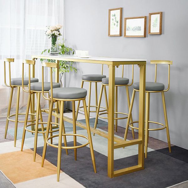 Rectangle Pub Table Glam Style Bar Height Bar Table for Indoor