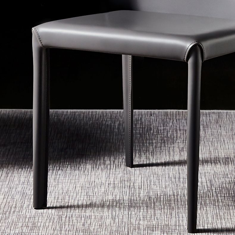 Solid Back Chair Contemporary Modern Leather Indoor-Outdoor Side Chair