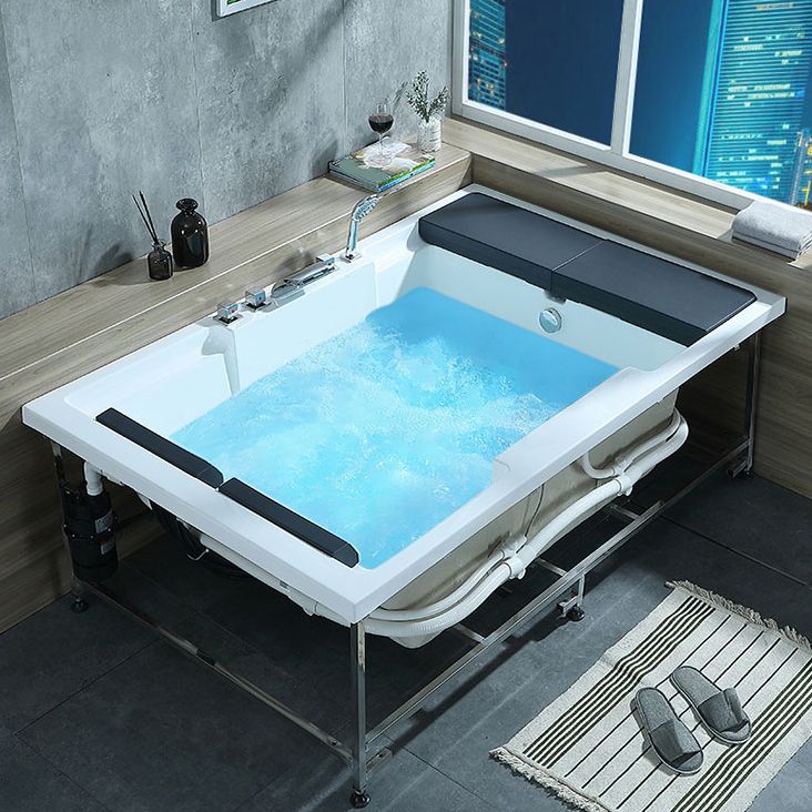 Modern Style Rectangular Bath Acrylic Soaking Drop-in Bathtub