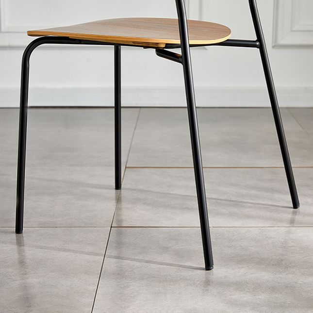 Silla de comedor interior y exterior moderna de metal, silla lateral de comedor con respaldo abierto sin brazos