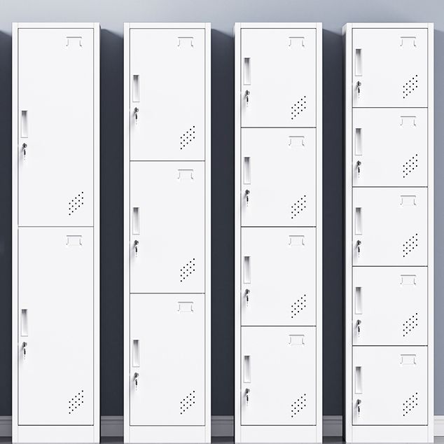 Grey and Black Non-Hanging Armoire Modern Metal Storage Cabinet with Doors