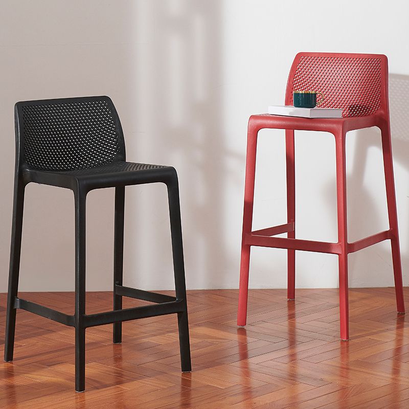 Modern Style Bar Stool Plastic Backrest Bar Stools for Dining Room
