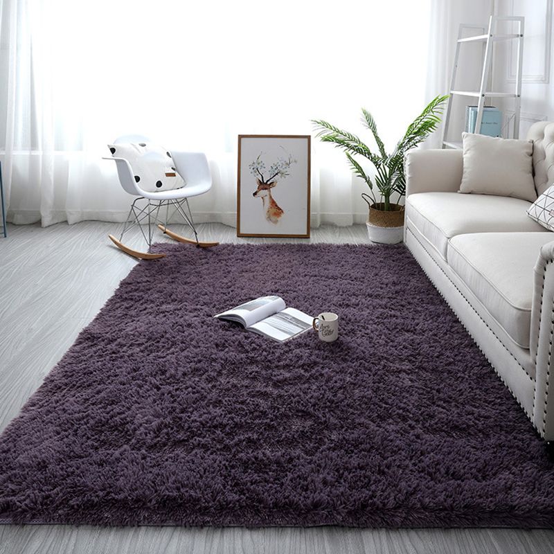 Cozy Nordic Rug Multi-Color Plain Carpet Anti-Slip Backing Rug for Family Room