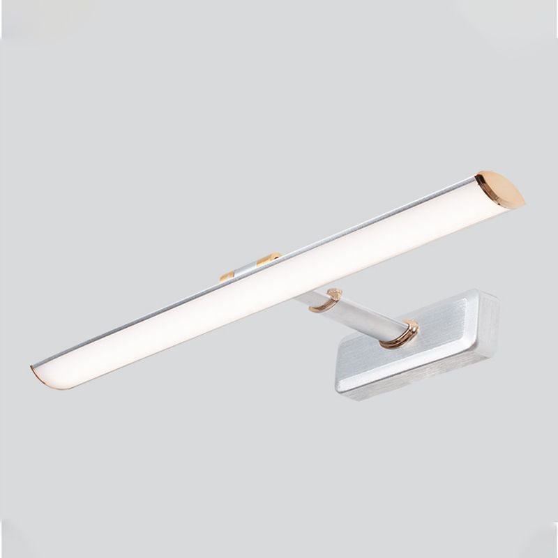 Linear Shape Metal Sconce Light Modern Style 1-Light Mirror Wall Mounted Lighting