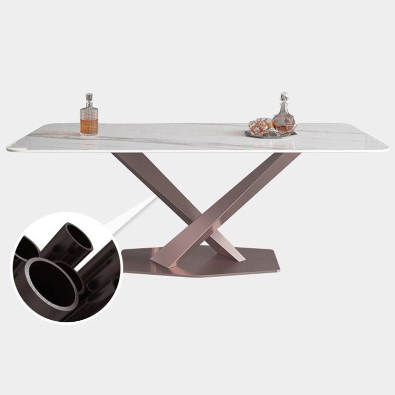 Nordic 1/2/5/6/7 Pieces Dining Set Sintered Stone Dining Table with Leather Chairs