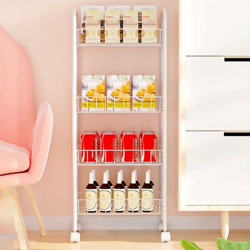 11"W Bookshelf Contemporary Style Bookcase with Casters for Home and Study Room