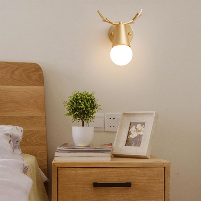 Modern Metal Wall Sconce Antler Shape Wall Light for Bedroom