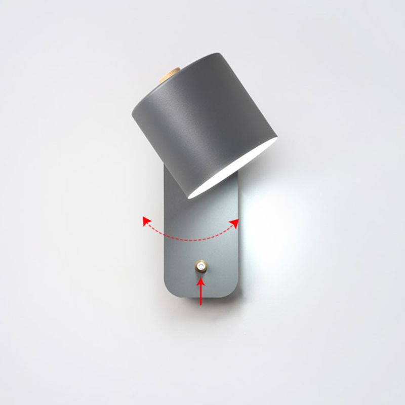 Nordic Modern Style 1 Light Wall Light Metal Cylindrical Wall Light for Living Room
