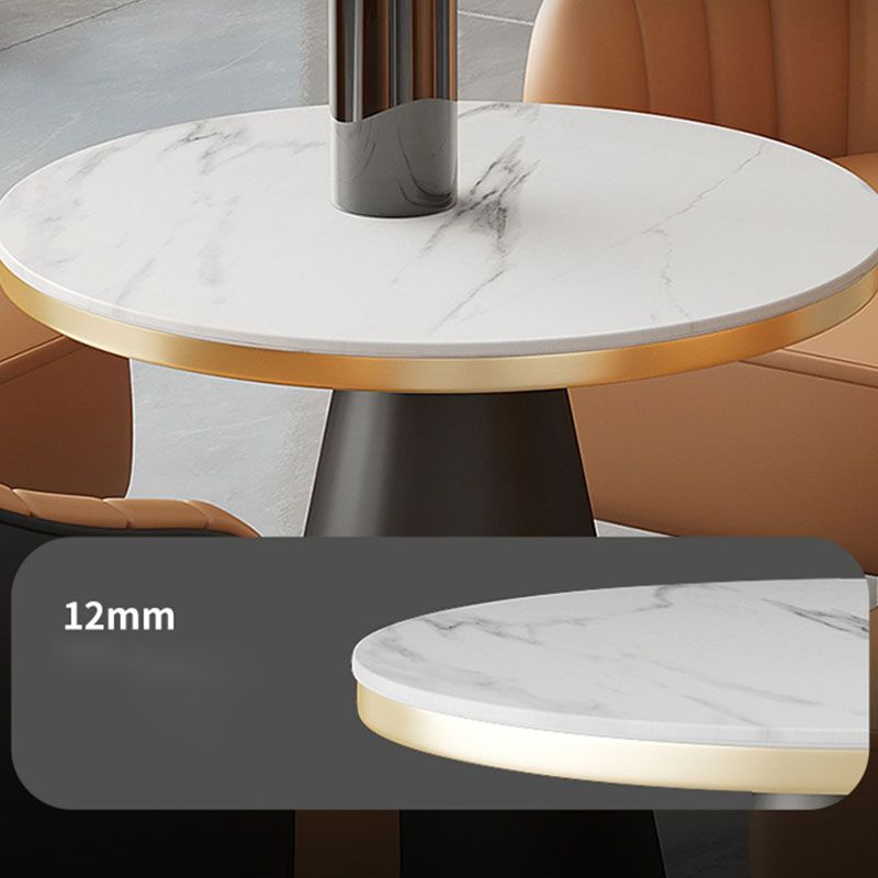 Modern Style Dining Table Sintered Stone Table with Pedestal Base