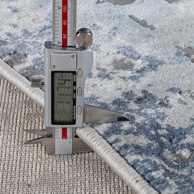 Blauer Farbblock-Teppich, moderner Polyester-Teppich, pflegeleichter, waschbarer Teppich für die Inneneinrichtung