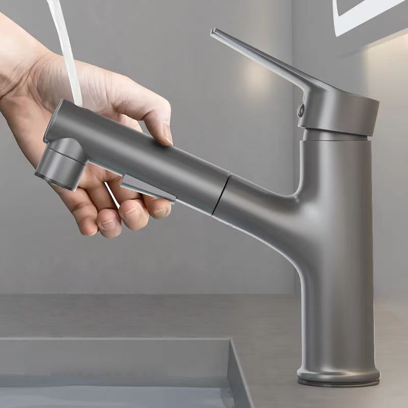Contemporary Sink Faucet Pure Color Low Arc Vessel Sink Faucet for Bathroom
