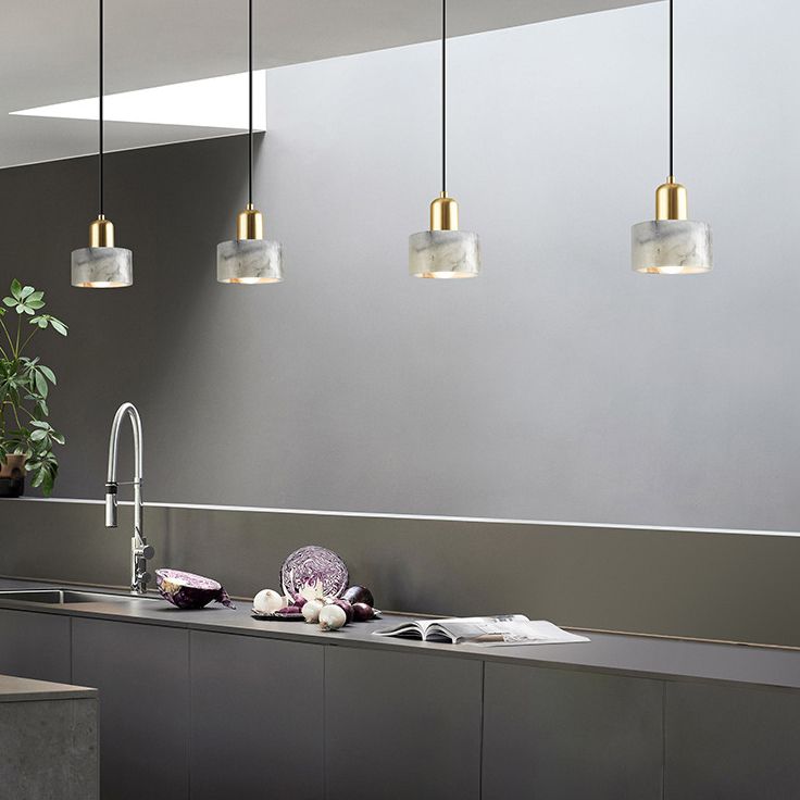 LED -LED -LED Pendelleuchten moderne Stone Metal Hanging Light für Bett