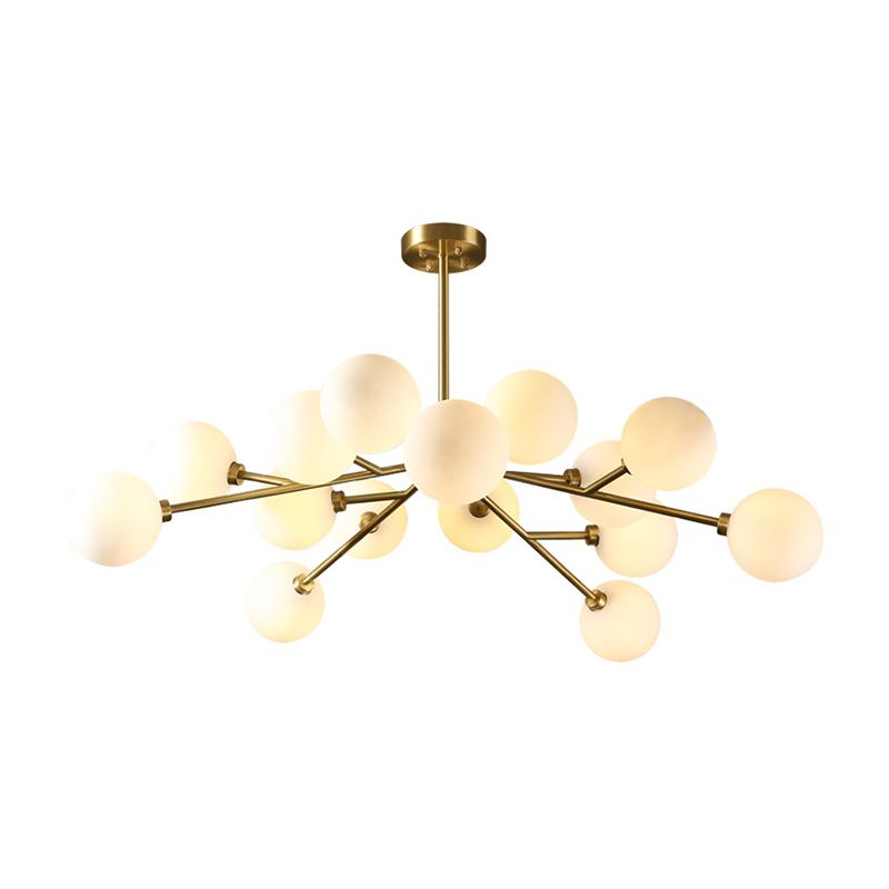 Glass Gold Chandelier in Modern Artistic Style Copper Globe Pendant Light for Interior Spaces