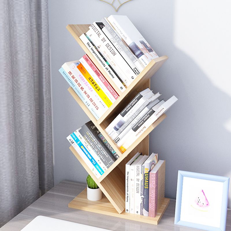 Contemporary Style Wood Bookcase Closed Back Bookshelf for Home Office