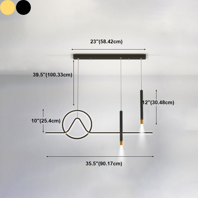 Modern Kitchen Pendant Lights Geometric Island Pendant Lights Metal 4-Light