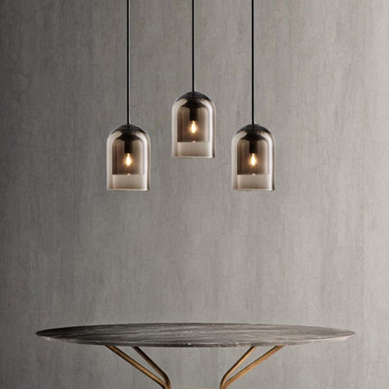 5,9 Zoll breite Glocken Mini-Glas hängend Licht moderner minimalistischer Esszimmer Ein-Bulb-Beleuchtungsstoffe