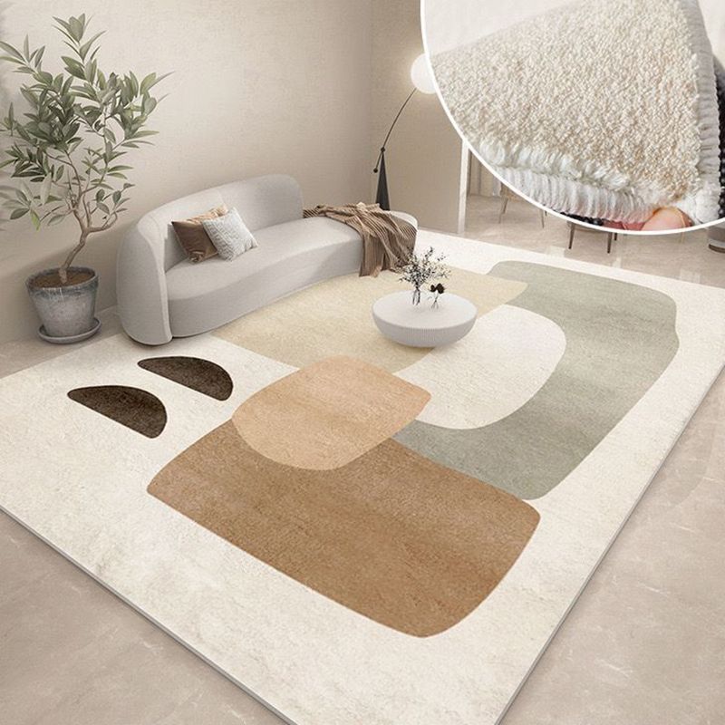 Gray Line Carpet Polyester Simple Carpet Washable Carpet for Drawing Room