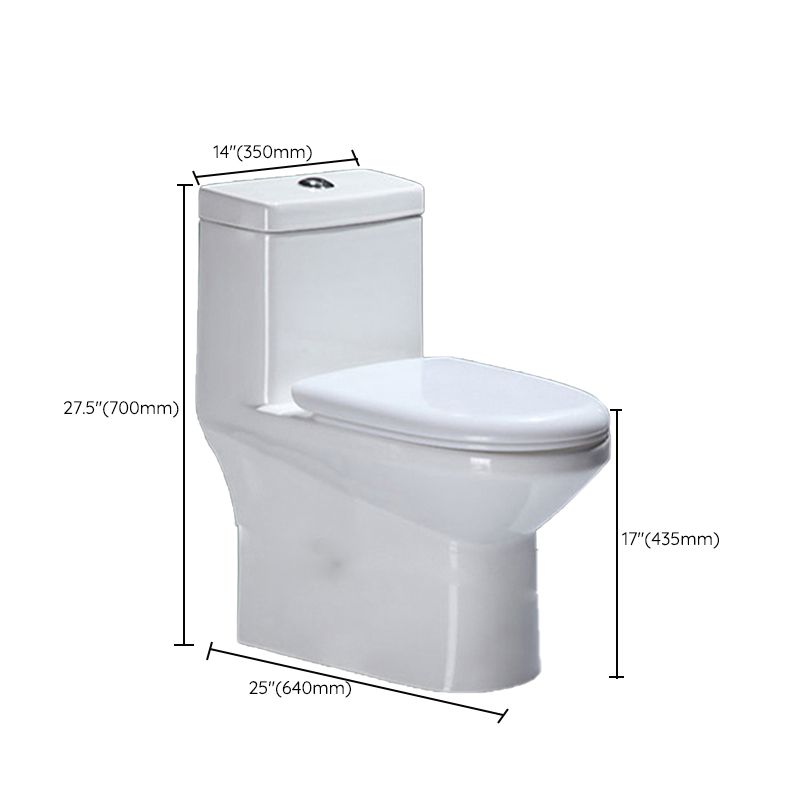 Contemporary Floor Mounted Toilet Seat Included Toilet Bowl for Bathroom