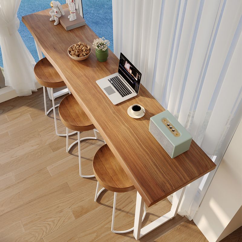 Contemporary Bar Table Set 1/4 Pieces Solid Wood Counter Height Set