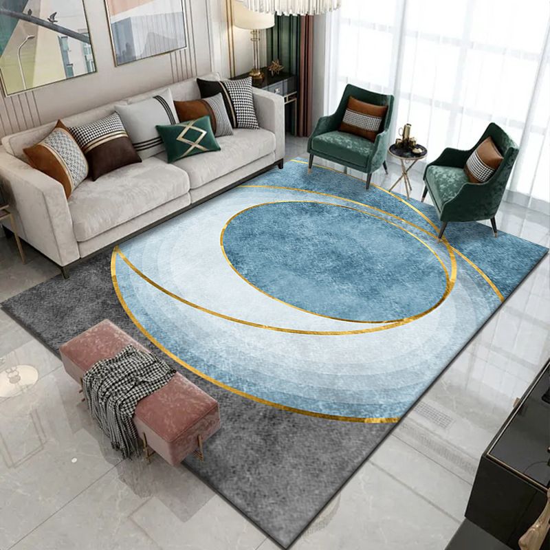 Orange Nordic Rug Polyester Modern Area Rug Non-Slip Backing Rug for Home Decor