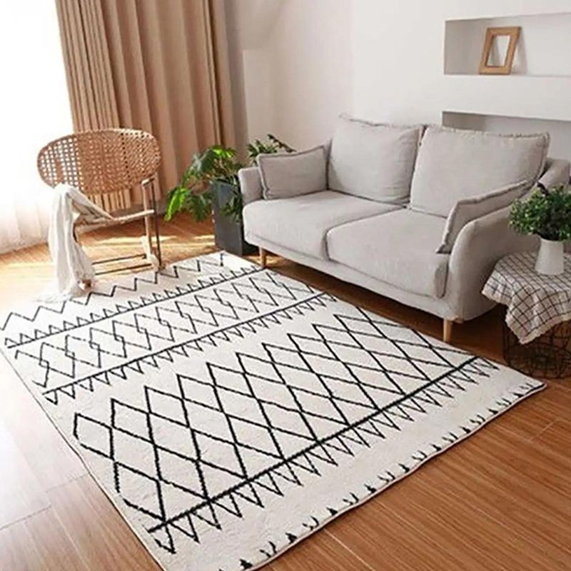 Alfombra de la línea de poliéster moderno beige alfombra sin deslizamiento para decoración del hogar para decoración del hogar